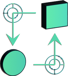 illustration d'un cube se transformant en sphère symbolisant l'adaptation
